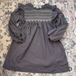 Zara Elegant Gray Smocked Dress